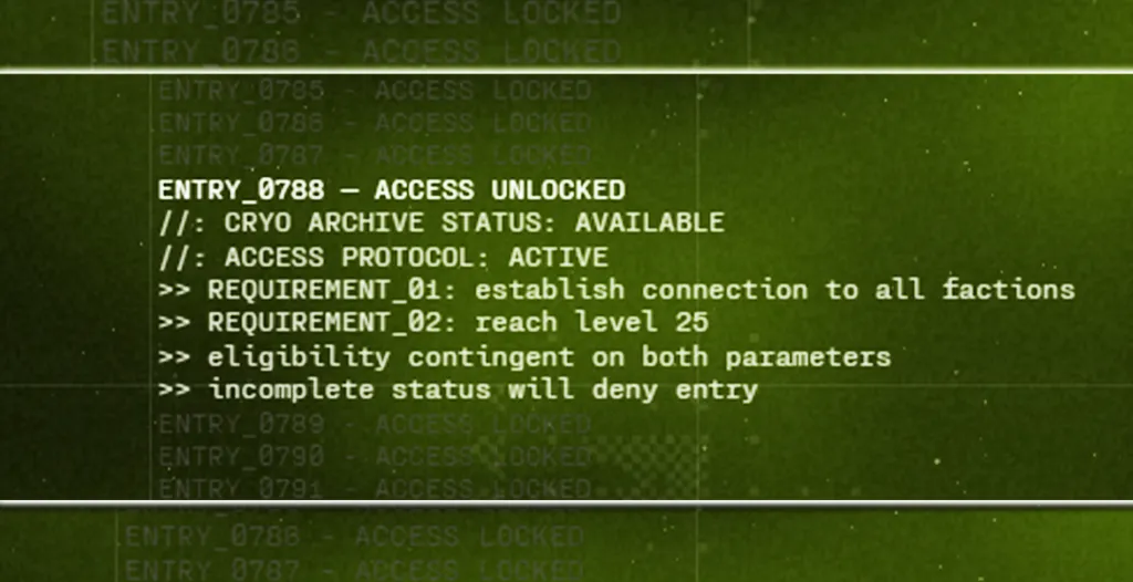 Marathon Cryo Archive Unlock Requirements 