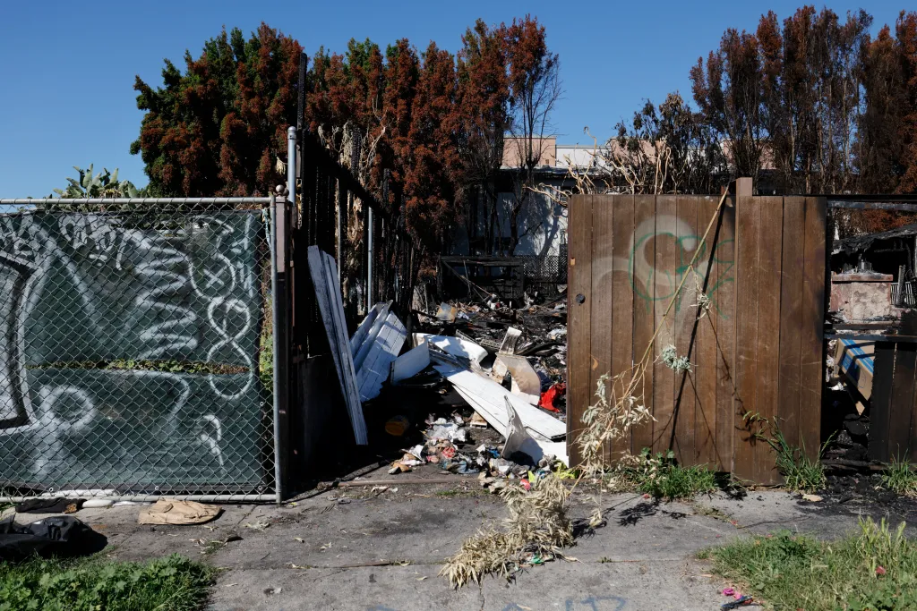 The property adjacent to the Galicia home that caught fire while squatters were living on site in Larchmont.