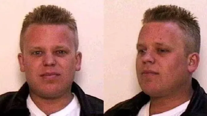 Mugshot-style photos of Rene Pouw, a tourist murdered in Bali.