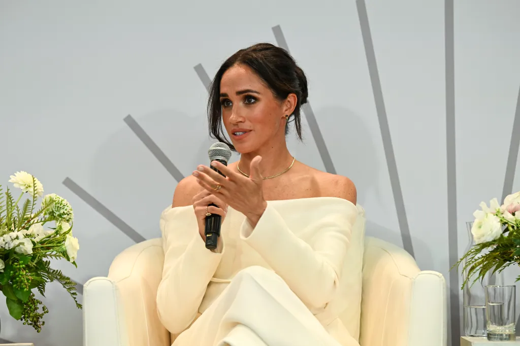 Meghan, Duchess of Sussex, speaking onstage at The Archewell Foundation Parents’ Summit.