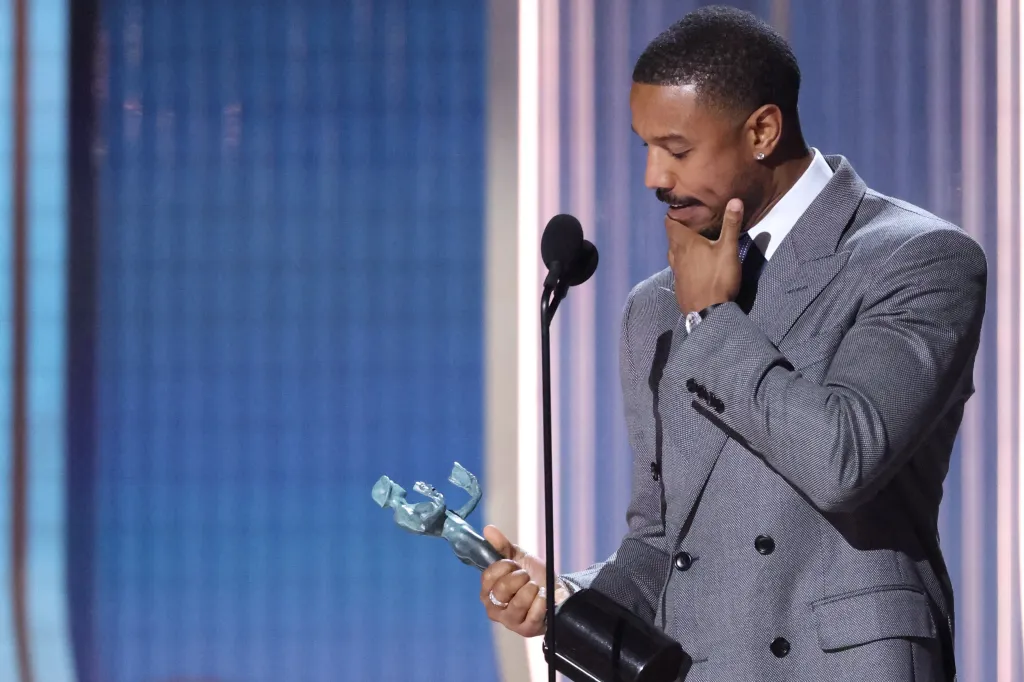 Michael B. Jordan accepting the Male Actor in a Leading Role award for 