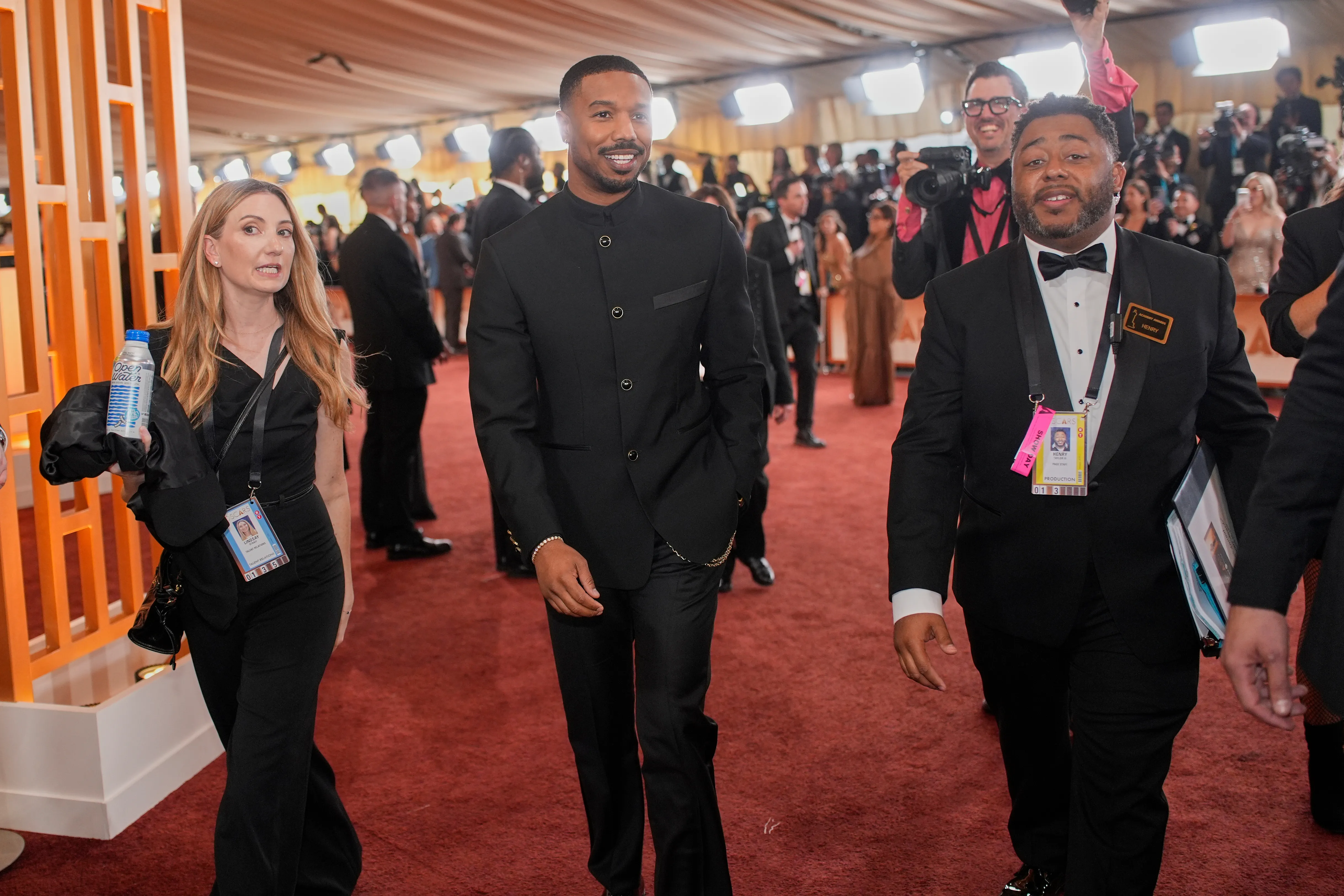 Michael B. Jordan on the red carpet at the Oscars 2026