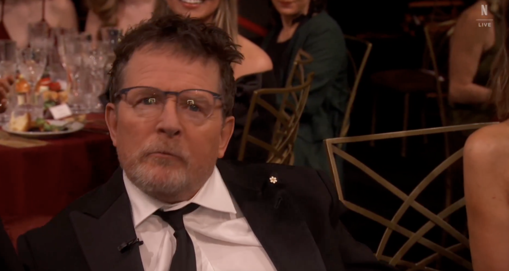 Michael J. Fox speaks during the SAG Awards.