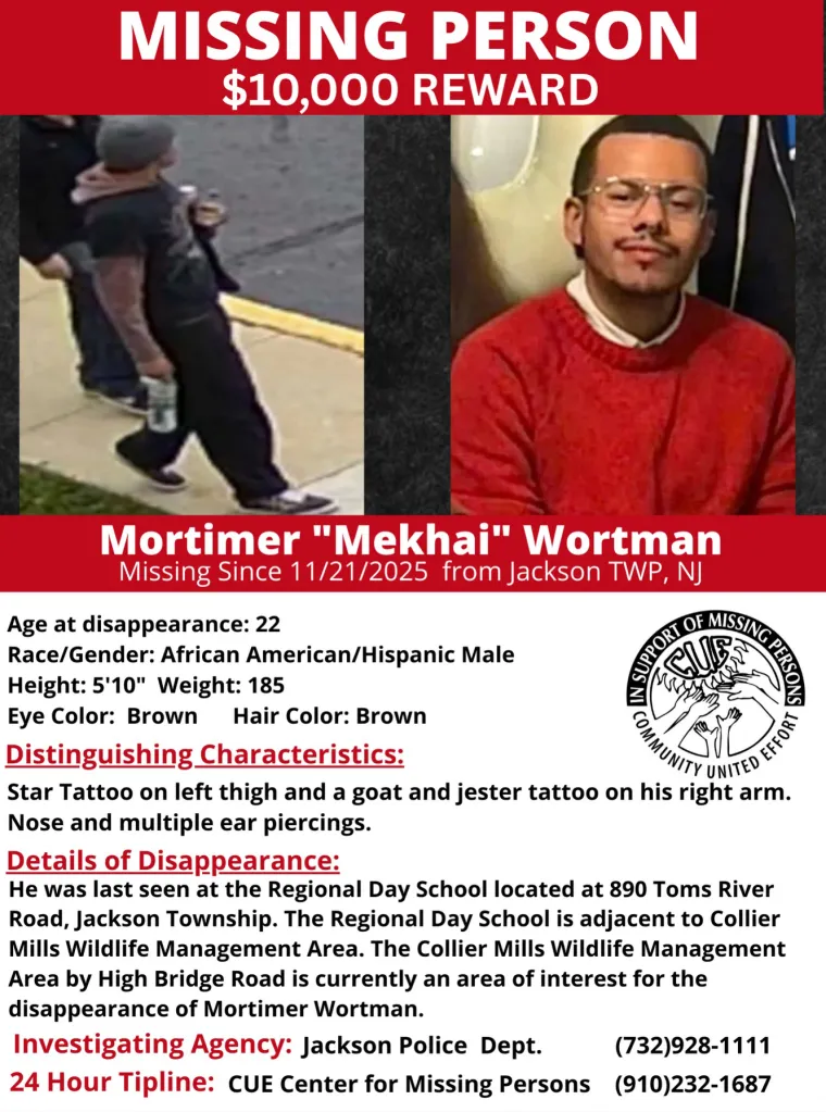 A missing person poster for Wortman. 