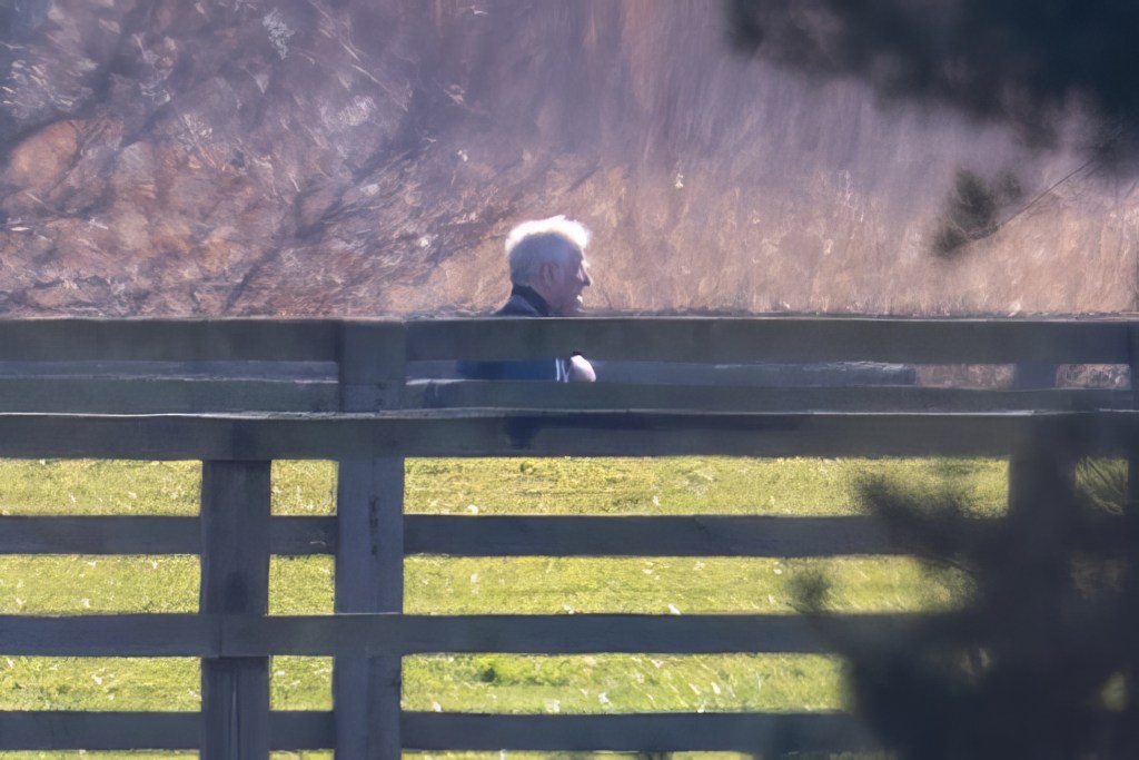 Andrew Mountbatten Windsor walking near his Norfolk home.