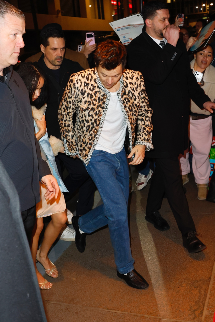 Harry Styles and Zoë Kravitz among a crowd of people.