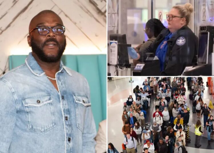 Tyler Perry shows up at Atlanta airport with cash for struggling TSA workers — but gets shut down
