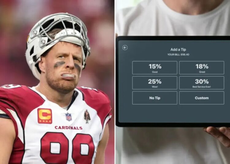 Former NFL J.J. Watt star sparks viral debate over tipping practices at self-service restaurants