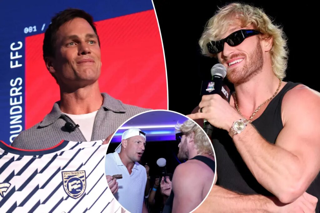 Tom Brady, Logan Paul exchange jabs in room full of NFL stars ahead of Fanatics Flag Football Classic: ‘Might have a fight’