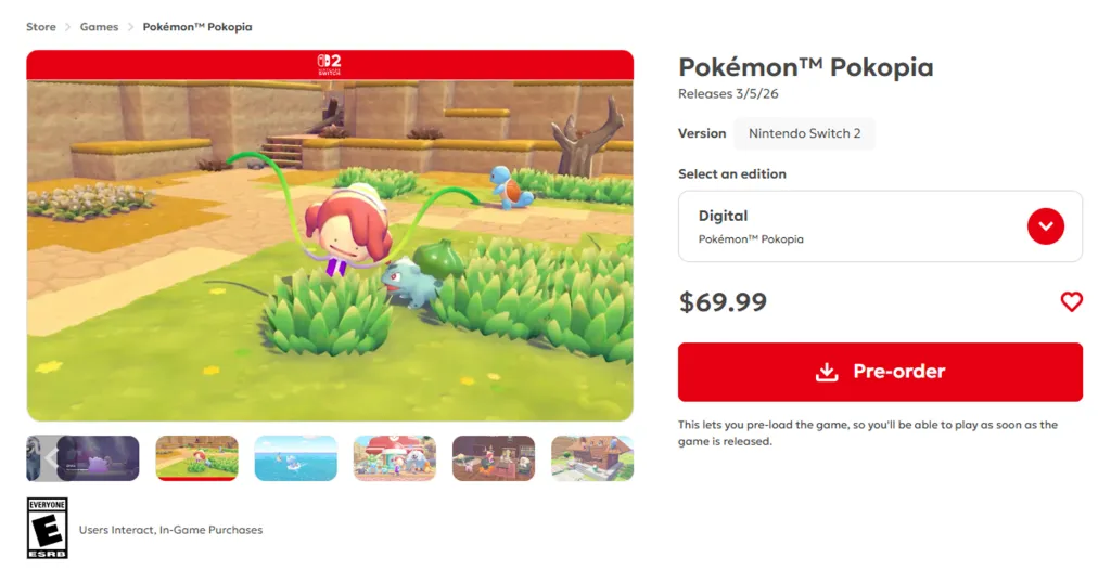 Pokopia Preload Eshop