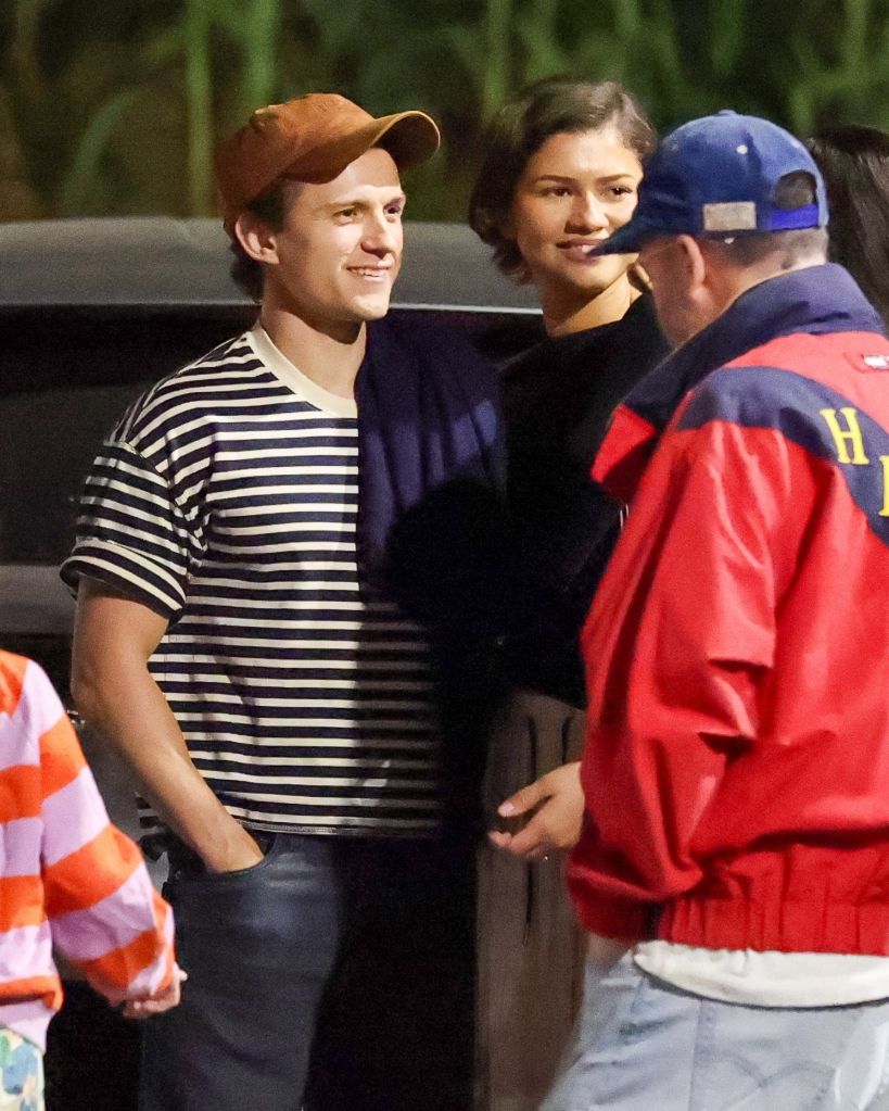Tom Holland and Zendaya on a dinner outing with friends.