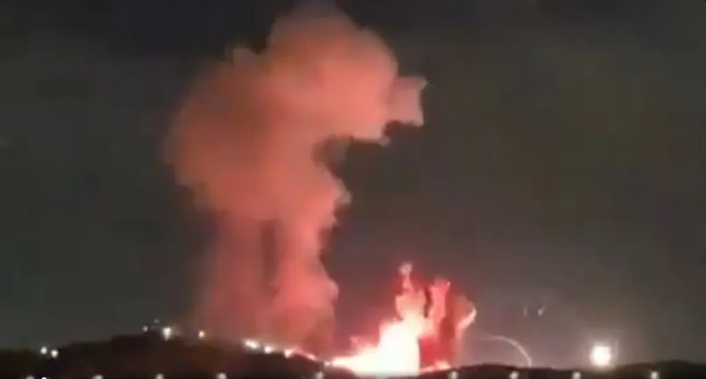 One purported video showed a mushroom cloud forming over the target of one of the purported airstrikes and the sky turning red-orange from the column of flame. 