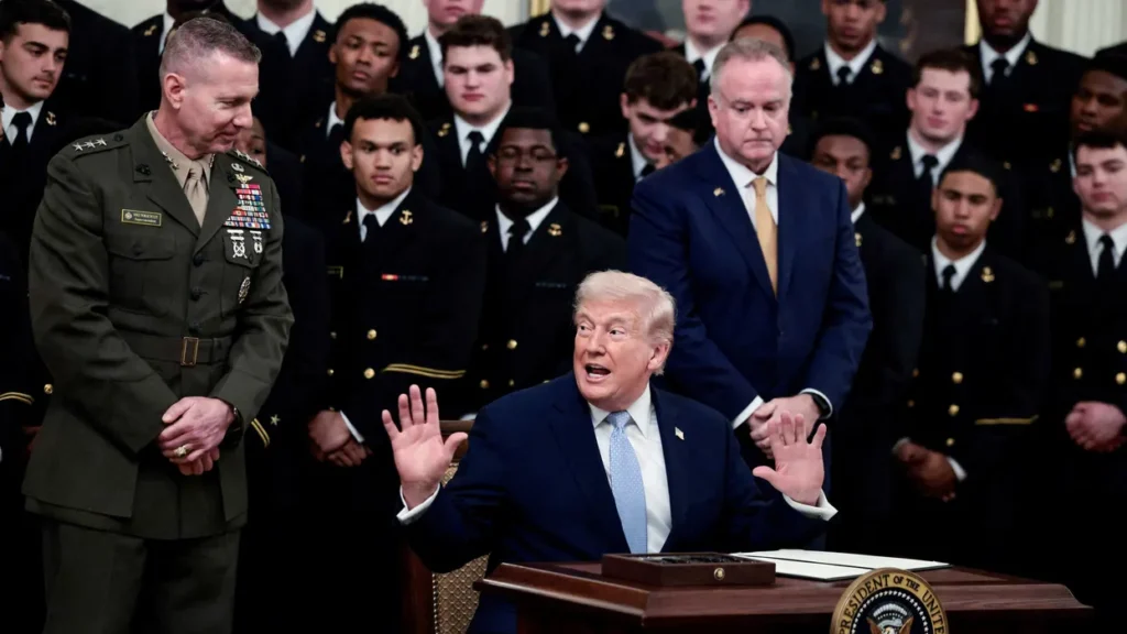 ‘Yikes’: Trump mocked as he ‘strains to sit’ after boasting he may live to see 200