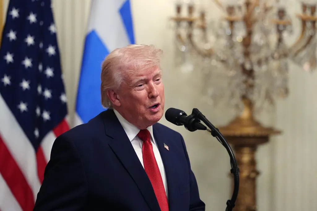 President Donald Trump speaks at a reception celebrating Greek Independence Day, in the East Room of the White House, Thursday, March 26, 2026, in Washington.