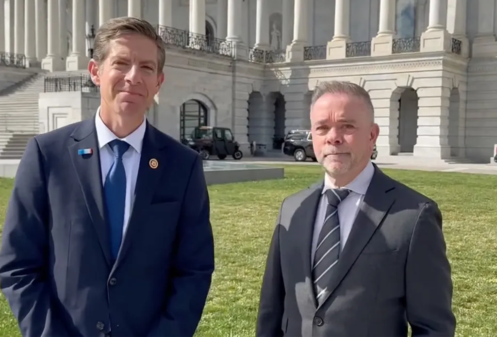 Rep. Mike Levin introduces Dr. Brian Acacio as his State of the Union guest.