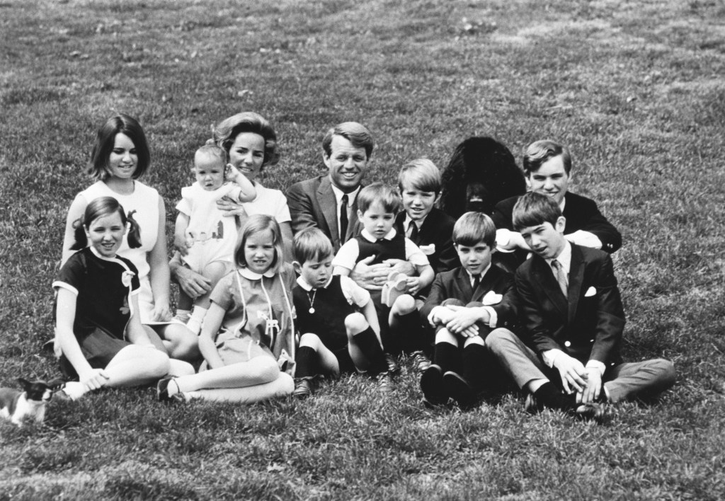 Robert Kennedy with his wife and their ten children.