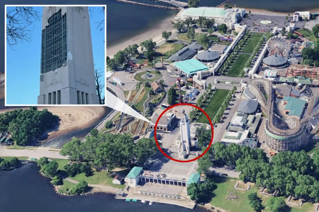 Storm tears open historic Rye Playland music tower as steel innards left exposed