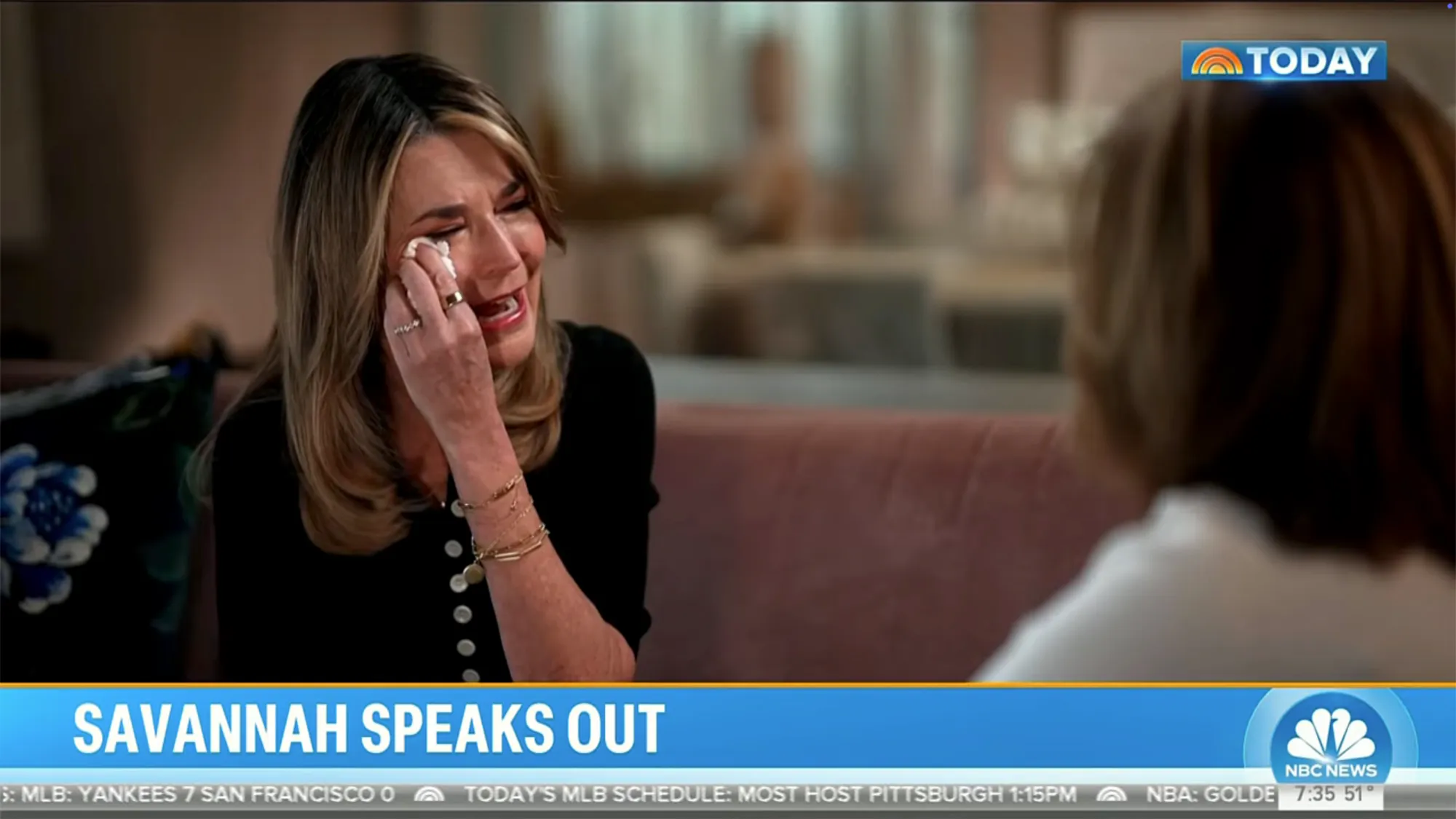 Savannah Guthrie crying on the 
