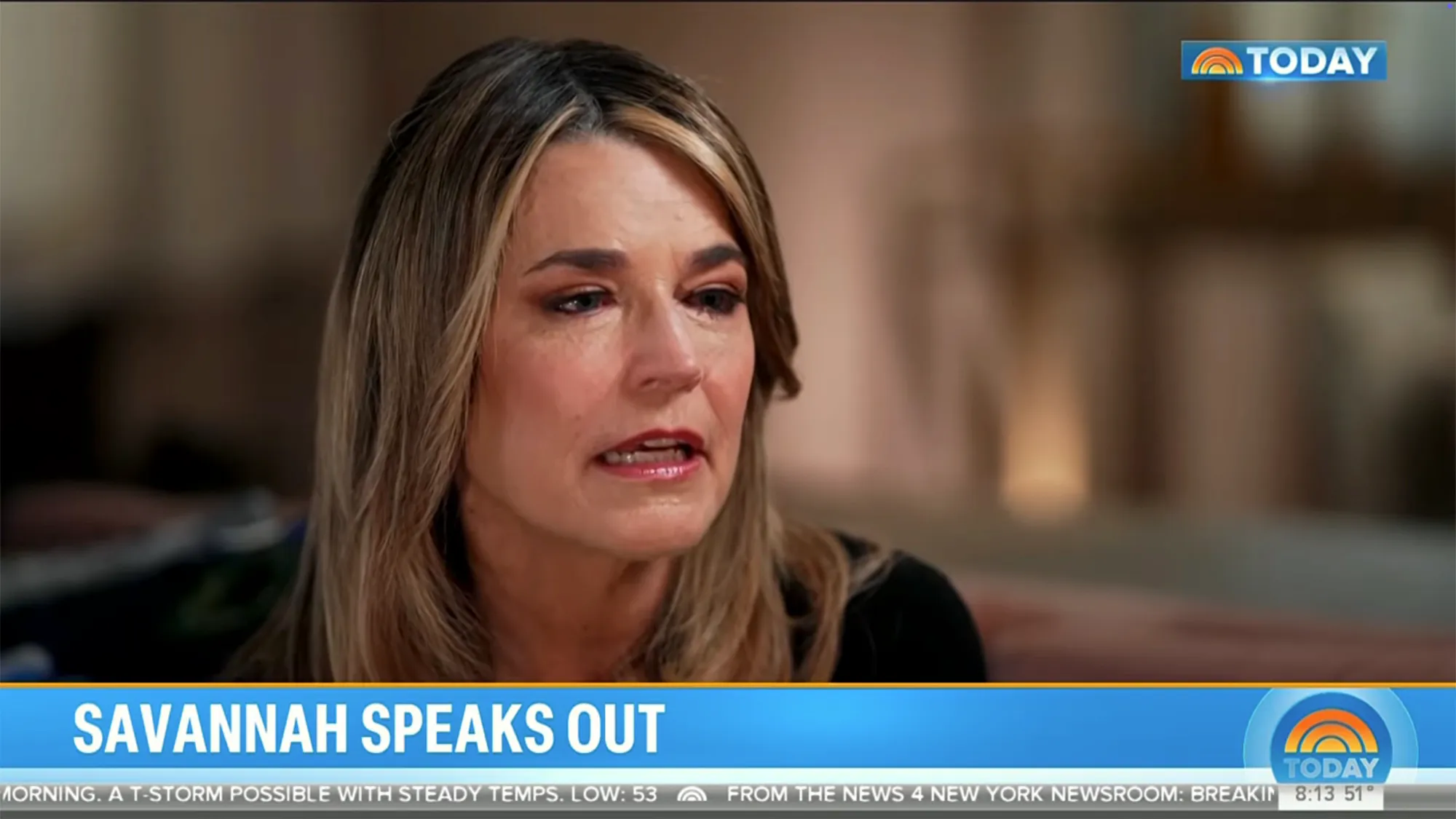 Savannah Guthrie in a close-up shot during a