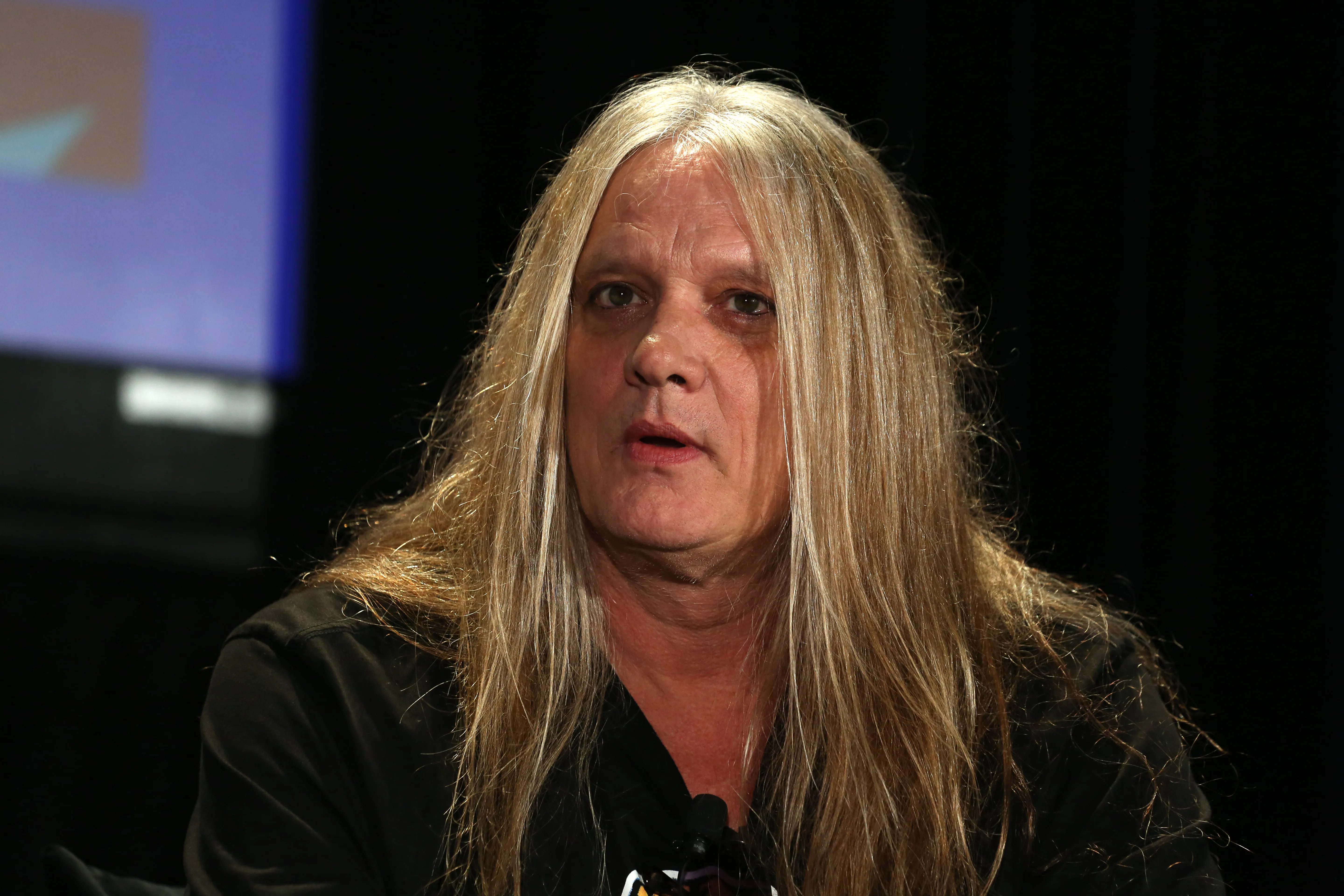 Sebastian Bach speaking at the 2022 SXSW Conference and Festival.