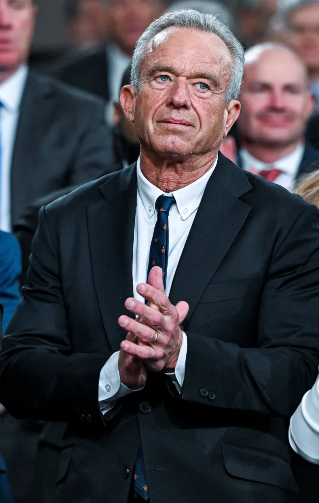 Secretary of Health and Human Services Robert F. Kennedy Jr. applauding during the State of the Union address.