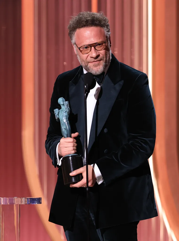 Seth Rogen accepting the Outstanding Performance by a Male Actor in a Comedy Series Award for 