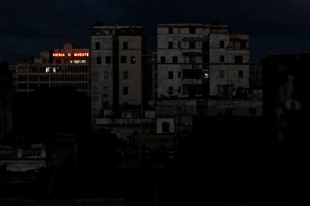 A glowing sign reading