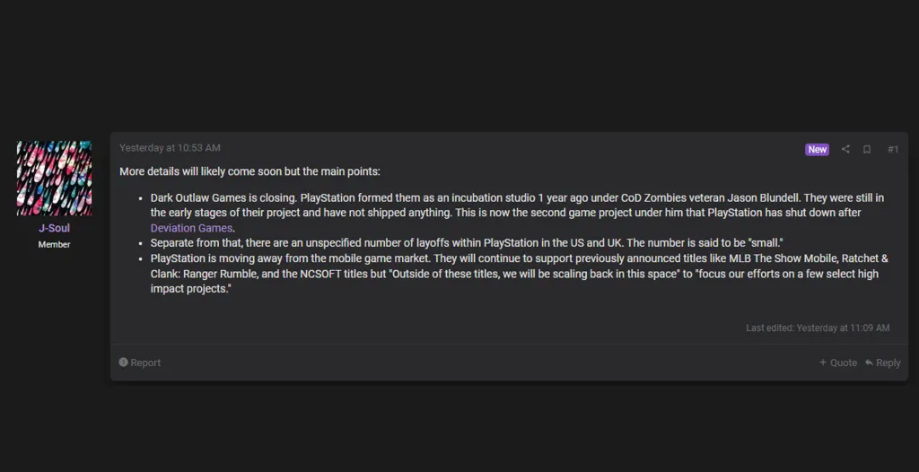 Sony PlayStation Studio Closure Leak