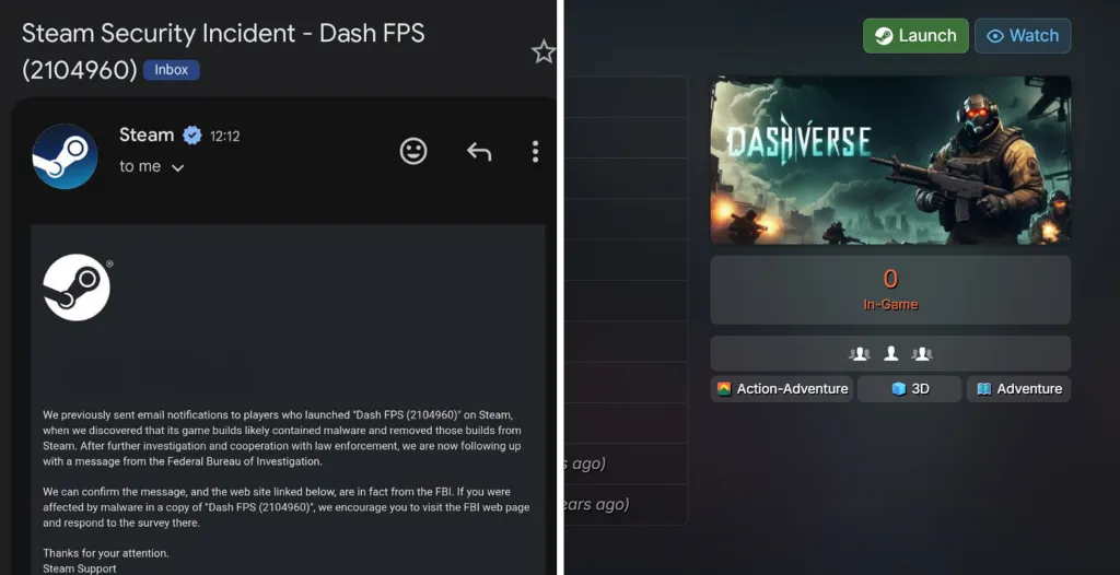 Steam Games Malware Email