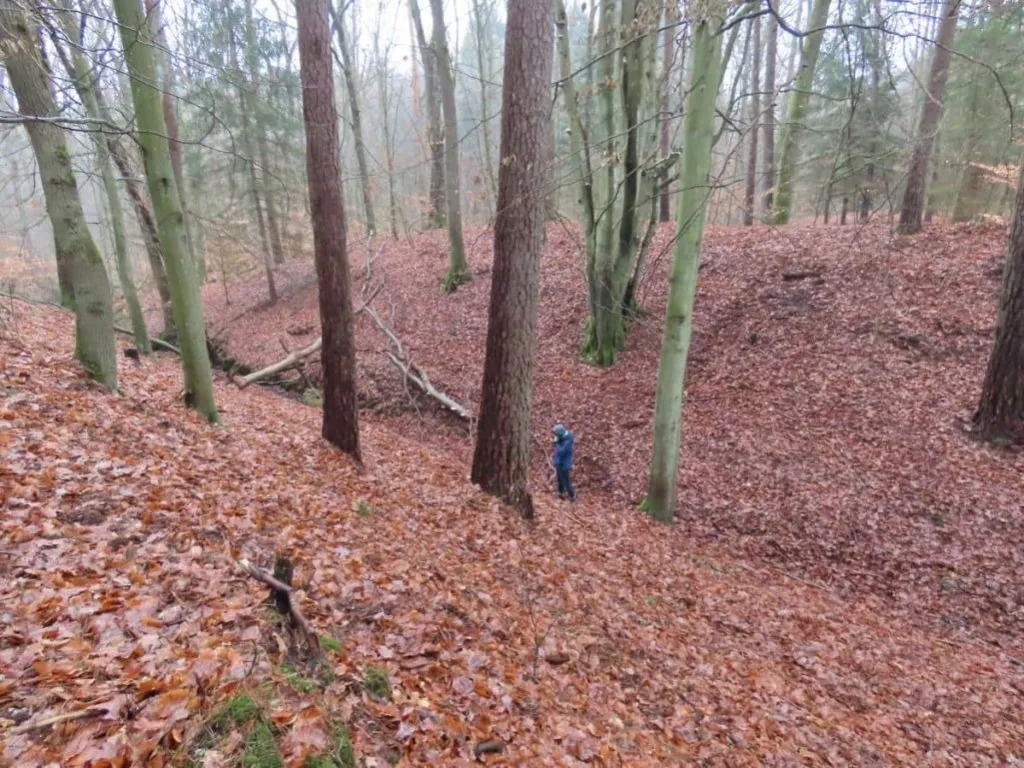 Containers filled with meat products and butter dating to World War II, seen at right, were also uncovered, among hundreds of recovered items