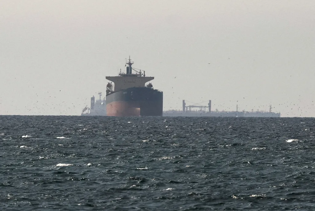 Tankers sail in the Gulf, near the Strait of Hormuz.