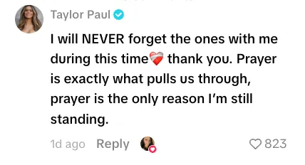 Taylor Frankie Paul thanks fans for their support after losing child custody,