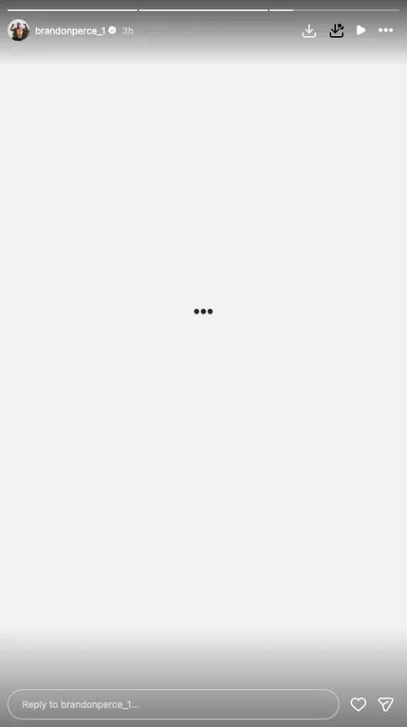 Instagram Story from @brandonperce_1, with a profile picture of a muscular man.