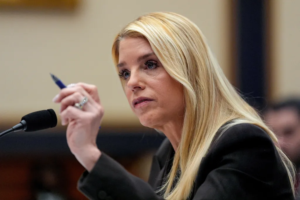 U.S. Attorney General Pam Bondi testifies before a House Judiciary Committee hearing on oversight of the Justice Department, on Capitol Hill in Washington, D.C., U.S., February 11, 2026. 