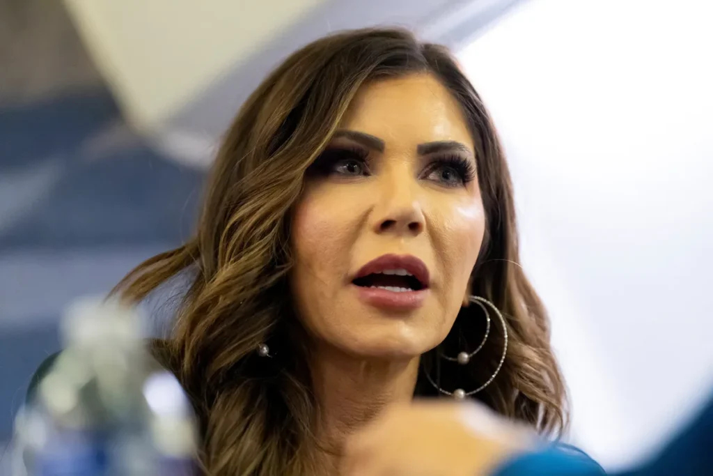 ‘We will see if he sticks with her now’: Noem relative hints at possible marital split