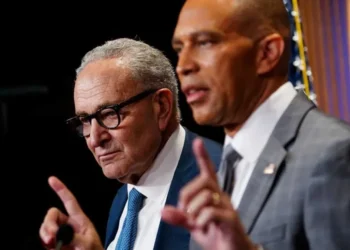 Schumer and Jeffries told to step down over failure to fight ‘war-crazed’ Trump