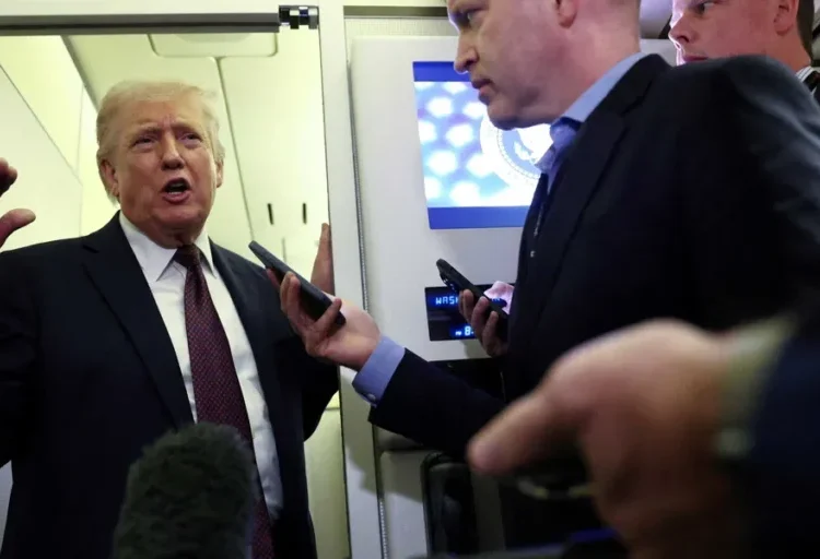 Trump raises eyebrows with response to female reporter asking about Iran deployment