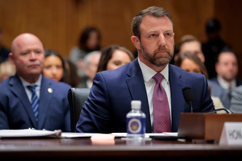 Sen. Markwayne Mullin at a confirmation hearing.