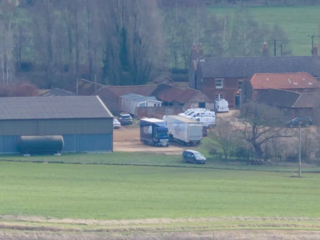 A mobile home delivered by truck to Marsh Farm in Norfolk.
