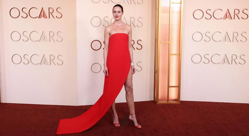 Renate Reinsve wears custom Louis Vuitton. Source: Getty