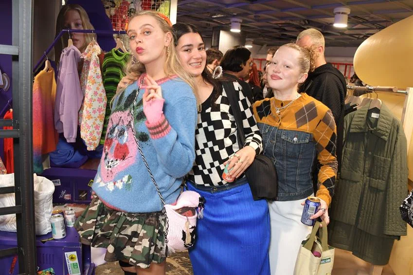 Next gen fans Betty Belle, guest and Zenobia Voegele-Downing attend the launch of Heaven By Marc Jacobs at Dover Street Market on April 5, 2022 in London, England. Source: Getty