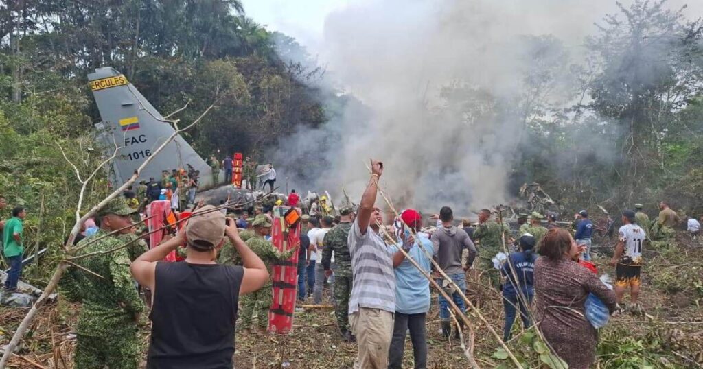 Military plane with 125 aboard crashes in Colombia. At least 77 injured