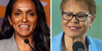 In L.A. mayor’s race, controversial poll shows Nithya Raman ahead of Karen Bass