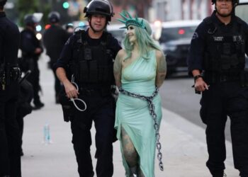 Dozens arrested after authorities fire tear gas at ‘No Kings’ protesters