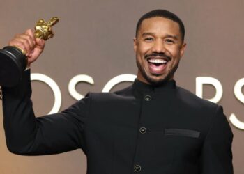 Michael B. Jordan pops in and then out of an In-N-Out after lead actor Oscars win