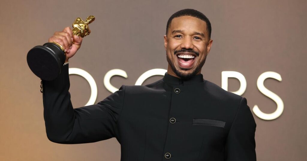 Michael B. Jordan pops in and then out of an In-N-Out after lead actor Oscars win