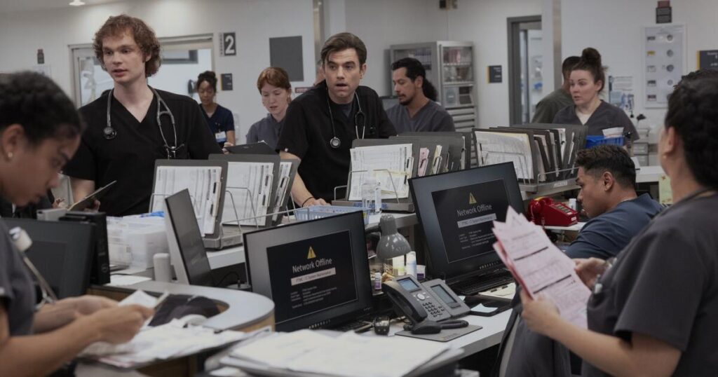 As ‘The Pitt’ suffers a digital meltdown, a human with analog experience saves the day