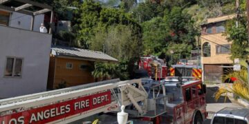 Laurel Canyon home burns as Santa Ana winds gust through Greater L.A.