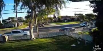 Doorbell camera captures violent rollover crash that trapped 2 people on residential O.C. street