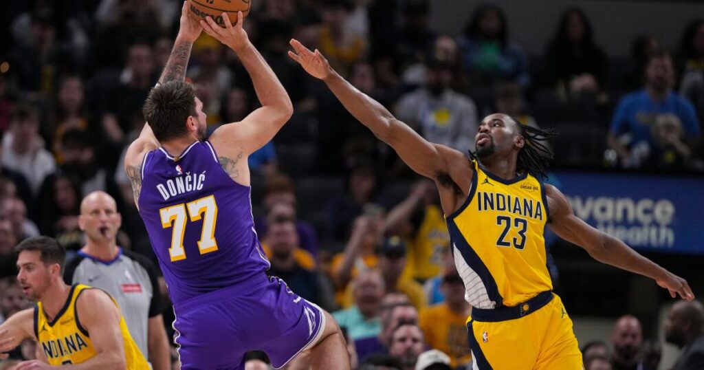 Luka Doncic scores 43 as Lakers hold off late Pacers rally